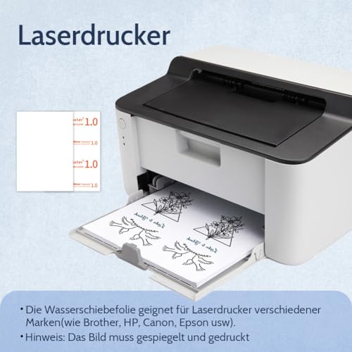 WinnerTransfer Professionelle Laser Wasserschiebefolie(TRANSPARENT) für Laserdrucker,A4X20 Blatt, Kerzenfolie,Transferfolie,Bedruckbares Aufklebepapier für Spielzeugmodelle,Tassen,Keramik,Glass (8-20)