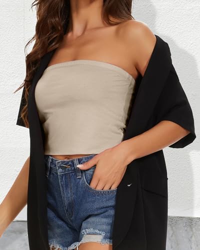 Image of Summer Tube Tops Basic Crop Tops for Women Strapless Tank Casual Tunics Sexy Short Shirts 2026