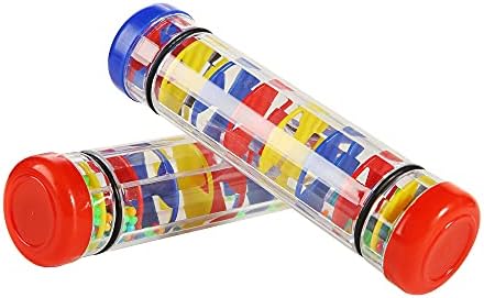 2PCS 8inchs Rain Maker Stick Tube Shaker Sensory Auditory Musical Instrument,Plastic Rainmaker Rainstick for Kids and Baby