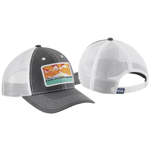 Chapeau de camionneur Sunrise Tarpon Flying Fisherman gris anthracite réglable