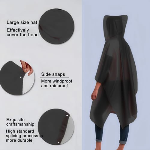 YingErTool 2 Stück Wasserdichter Regenponcho, Leichter Wiederverwendbar Regen Mantel mit Kapuze, Tragbarer Notfall-Poncho für Männer Frauen Erwachsene Familie, Wandern, Radfahren, Camping