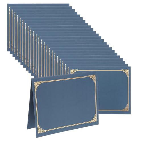 PATIKIL Certificate Cover Holders, 25Pcs Fits 8.5x11" Paper Graduation Diploma with Gold Foil Border Award Recognition Achievement for Graduations Business Competition Festival, Black