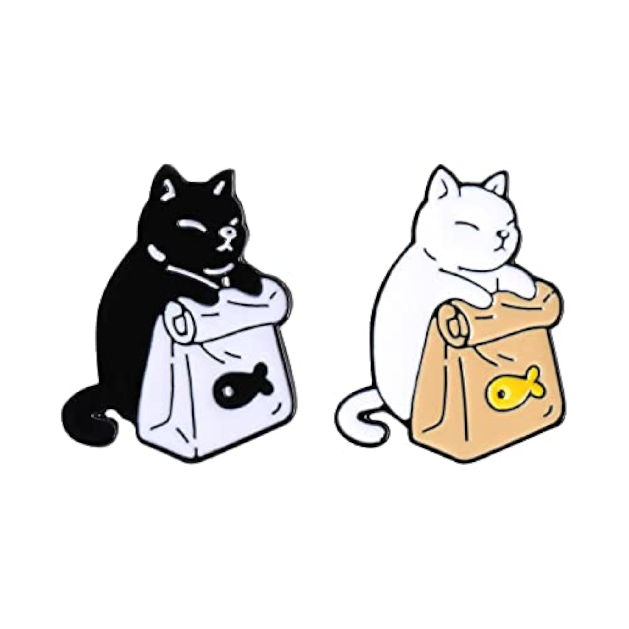 Cute Cats Enamel Brooch Pins Set, Gift for Cat Lovers