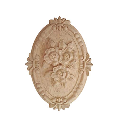 BESPORTBLE Decoro Intarsio in Legno Intagliato Applique in Legno Non Verniciato Decalcomania Intagliata in Stile Europeo Vintage per La Decorazione di Mobili per La Casa 20 Cm