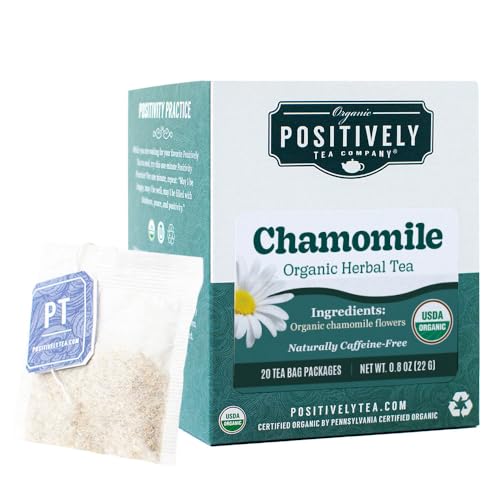 Image of Organic Positively Tea Company, Chamomile Herbal Tea Bags, 20 Count