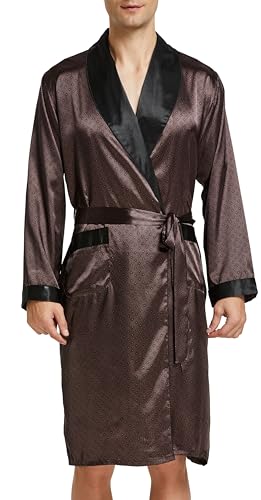 Peignoir long en satin pour homme col châle, le cadeau idéal et élégant