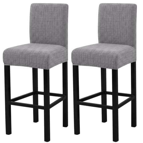 Image of FUANGUI Bar Stool Covers Set of 2, Stretch Bar Stool Seat Covers