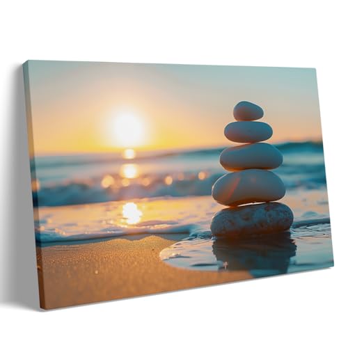 Zen Ocean Sunset Wall Art – Serene Canvas Poster with