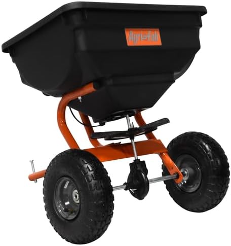 Agri-Fab 45-0530-131, 85 lb. Tow Broadcast Spreader,Black/Orange 85 lb. Cable Control Tow-Behind Spreader