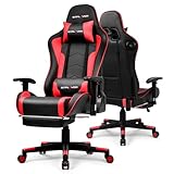 GTPLAYER Chaise de Jeu avec Haut-parleurs Bluetooth, Dossier et Hauteur réglables, accoudoirs 3D, Repose-Pieds, Chaise d'ordinateur Ergonomique pour Joueurs (Rouge Brique)