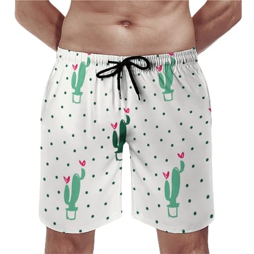 Swim trunk avec poches style plage et piscine motif cactus S