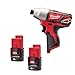 Price comparison product image Milwaukee M12BID-0 M12 12v Compact Impact Driver 2 x 2Ah Batteries M12B2, Red