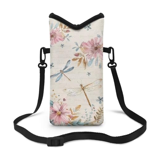 Neoprene Phone Bag Adjustable Crossbody Strap Mobile Protection Case Hook and Loop Fastener Phone Bag, 4 X 8 Inch