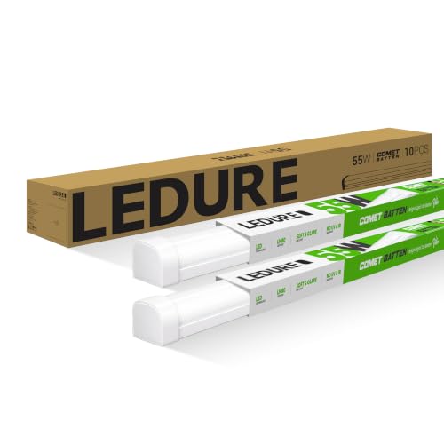 Image of LEDURE Comet 55W LED Batten 4 Feet |Pack of 10| 5500 Lumens | 55W Tubelight Equivalent | Cool Day White 6500K | Wall Ceiling Tubelight for Home, Living Room, Bedroom