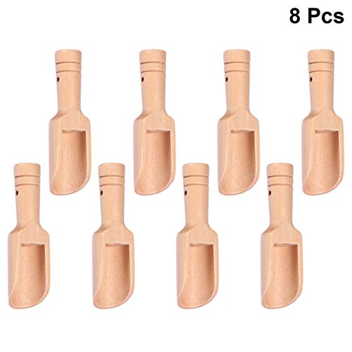 8 Pçs Mini Colheres de Madeira Alça Redonda Pequenas Colheres de Sal Colheres de Chá Colheres de Lei