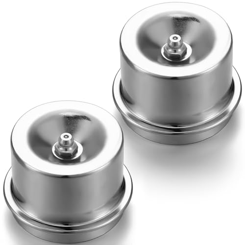 MorningRo 2 Pcs 1.98 Axle Grease Cap Trailer Hub Dust Caps Grease Fitting Caps for Most Standard 2000 to 3500 Pound Axles
