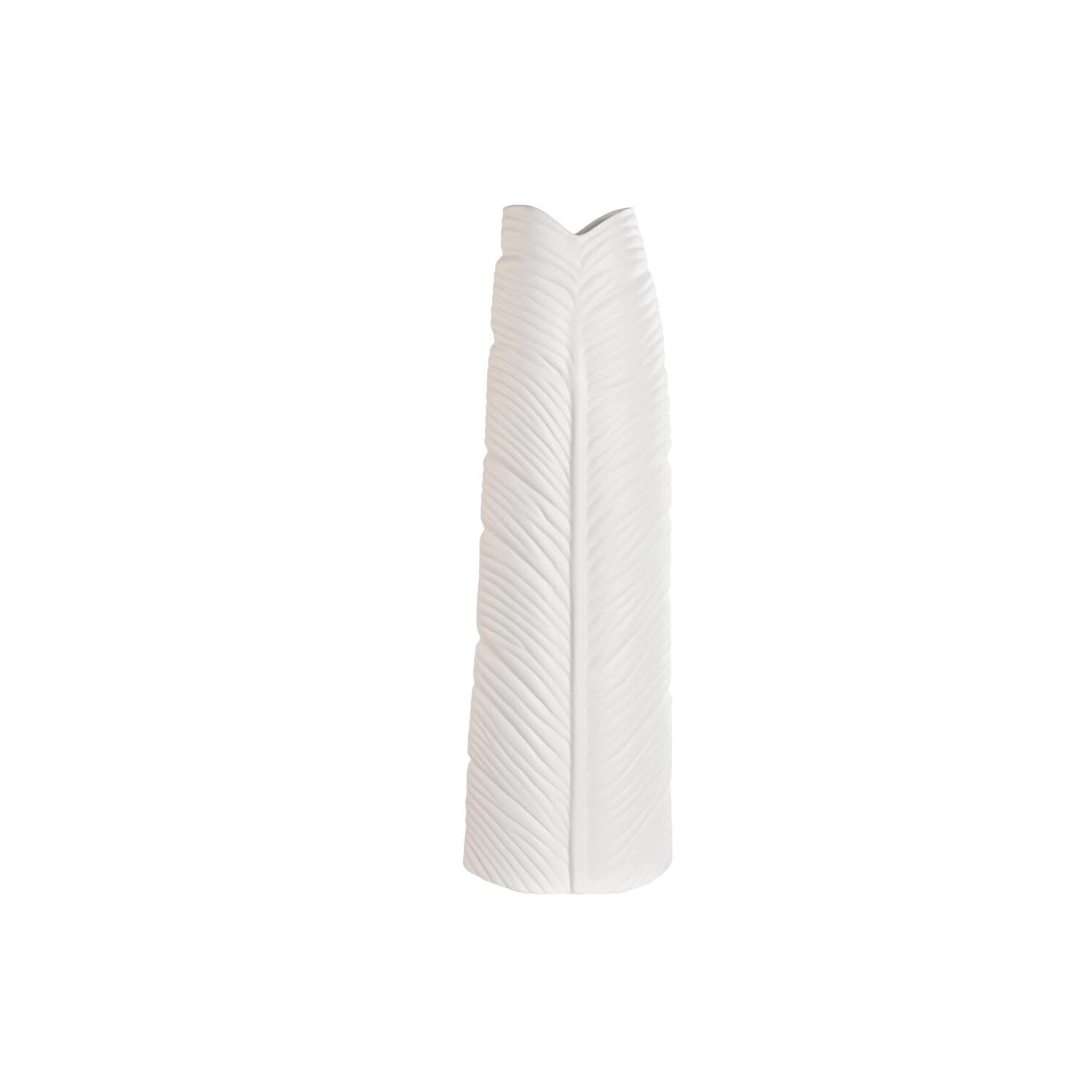 Vase en grès blanc motif feuille 70 cm Grand vase de décoration intérieure moderne