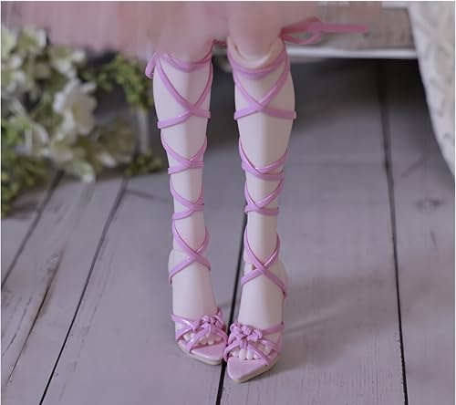 Chaussures 1/4 BJD talons hauts ajustables anti-glisse rouge - 3