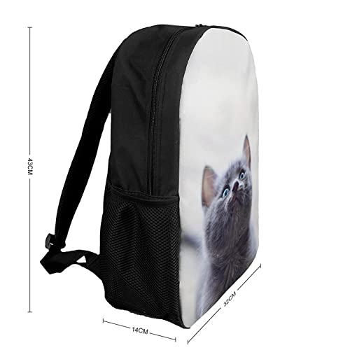 Sac à dos d'école solide chat 3D pour éviter le mal de dos