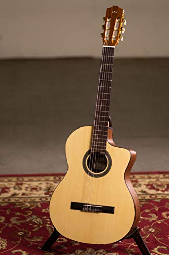 Cordoba C1M-CE Acoustic-Electric Cutaway Nylon String Classical Guitar, Natural, Protege Series - Image 15