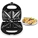 Gotoll Sandwichmaker Dreieckig Sandwiches Toaster Maker antihaftbeschichtete 700W Platten leichte Reinigung - Schwarz Silber