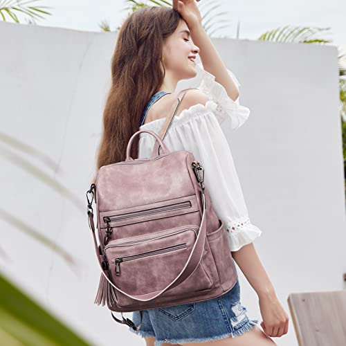 Image of Telena Womens Backpack Purse Vegan Leather Large Travel College Shoulder Bag with Tassel