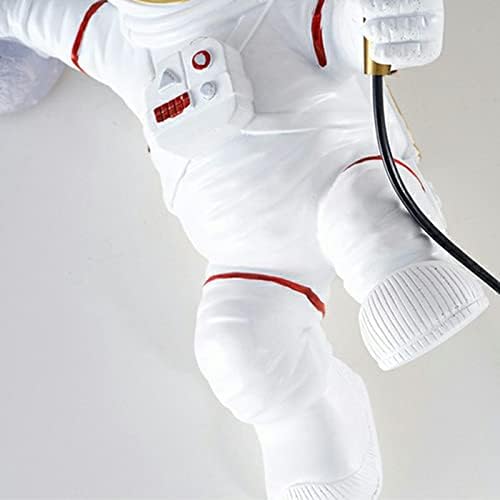 Miniatura 3 de CraftThink Aplique de pared LED, estilo astronauta, aplique de pared LED de resina para niños, lámpara de pared blanca de dibujos animados para