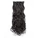 SWACC Women 20 Inches Curly Full Head 7 Separate Pieces Heat Resistance Synthetic Hair Clip in Hair Extensions (Dark Brown-4#)