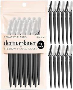 Kitsch Dermaplane Razor for Women Face 12pcs - Black