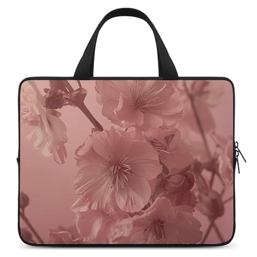 Sac à bandoulière pour ordinateur 15 pouces fleurs de pêche : protégez votre PC des chocs