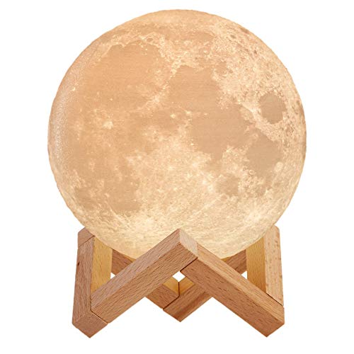 Mind-glowing 3D Moon Lamp - 16 LED Colors, Dimmable, Rechargeable Night Light