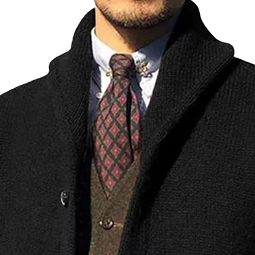Men Button Down Casual Cardigans Shawl Collar Sweater with Pockets Shawl Collar Buttons Knit Cardigan Sweater2