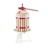 oneConcept Berrymore L • Saftpresse • Entsafter • manuelle Ratschenpresse • stabiler Entsafterkorb • mechanisches Presswerk • einfache Handhabung • lautlos • Material: Stahl und Holz • inklusive Trestersack • lebensmittelecht lackiert • 6 Liter