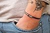 Made by Nami Dünnes Wickel-Armband Herren & Damen mit Karabiner-Haken Verschluss Handmade - Maritimer Surfer Schmuck - Minimalistisches Stoff-Armband - 100% Wasserfest & verstellbar (Schwarz Silber) #3