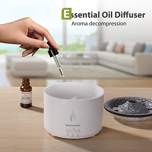 Ymymggi Volcano Diffuser Aromatherapy Oil Humidifier 2 Mist Mode Flame Humidifier,360Ml Timer And Waterless Auto-Off Double Color With Remote Control For Home Office #TOP3