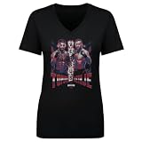 500 LEVEL UFC Freedom 250 Ilia Topuria Vs. Justin Gaethje Matchup Women's V-Neck T-Shirt (Black, Medium)