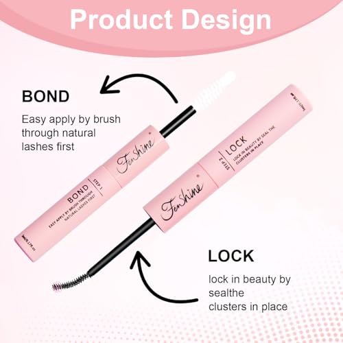 3. Bild von Fenshine Cluster Lashes Individual Lashes Wide Stem C/D Curl 9-15mm Length DIY Eyelash Extension Individual Soft False Lashes for Personal Use at Home