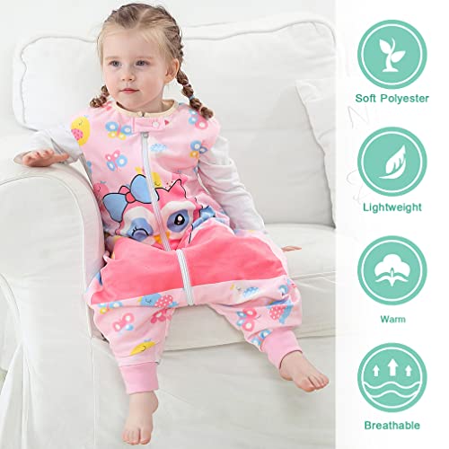 Image of MICHLEY Unisex Baby Wearable Blanket Autumn Winter Toddler Sleeveless Sleeping Bag with Feet,Owl,1-3T