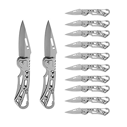 FEIZII Multi Functional Small Folding Knife Mini Pocket Knife 2 Inch Fine Blade Stainless Steel Universal for Men and Women (12PACK)