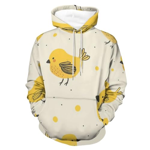 Pullover poulet de dessin animé jaune contre la grisaille