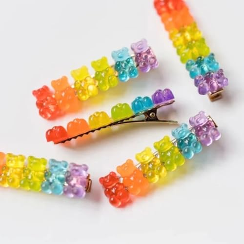 Rainbow Gummy Bears Resin Hair Clips, Toddlers and girls Rainbow hair Barrettes, Hair Accessories handmade in USA3