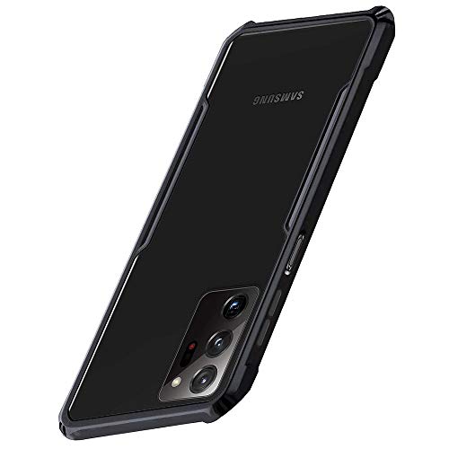 Image of A rtistque Clear Back Cover Case for Samsung Galaxy Note 20 Ultra Hybrid Transparent Shockproof Armor - Black
