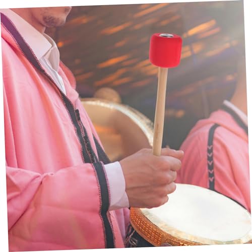 Baquetas para bombo y batería SHOWERORO, diseño ergonómico, madera, color rojo, para práctica y banda militar miniatura 5