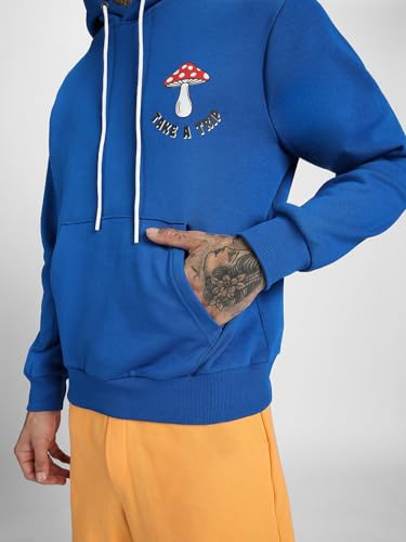 Image of Veirdo Cotton Fleece Regular Fit Full Sleeve Hooded Sweatshirt Front and Back Graphic Printed Jumper Hoodie for Men