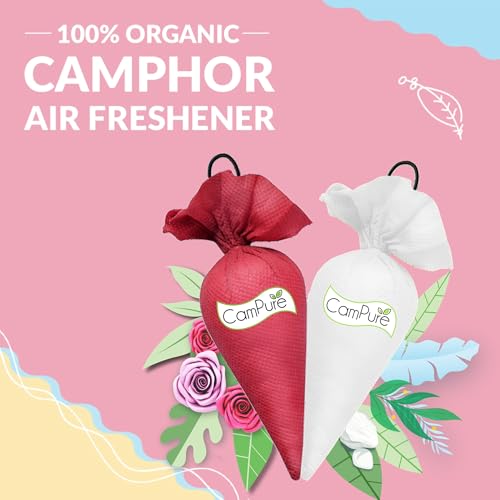 Image of CamPure Camphor Cone (1 Rose + 1 Bhimseni) Pack Of 2-100% Organic | Air Freshener For Car, Wardrobe, Office Cabin's, Drawers, Travel Bag & Bathroom