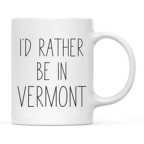 Andaz Press U.S. State 11oz. Coffee Mug Gift, I'd Rather Be In Vermont, 1-Pack, Long Distance College Going Away Study Abroad Birthday Christmas Vermont Mug Vermont Travel Mug Vermont Coffee Mugs