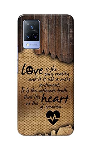 Image of PRINTFIDAA Love is The Only Reality and It is Not Mere Sentiment Printed Designer Hard Case for Vivo V21 (5G) Back Cover -(e) RPM1010