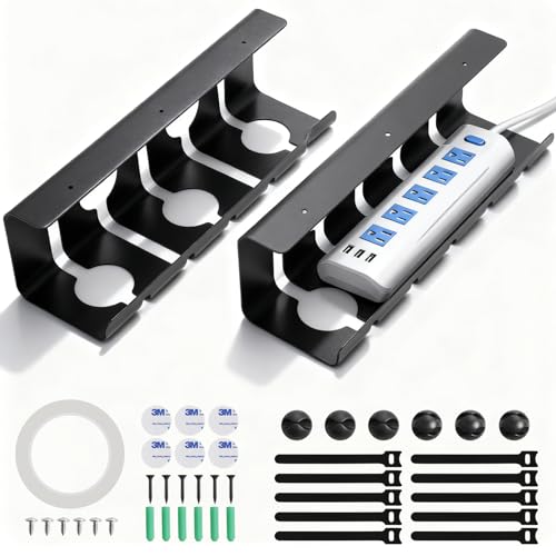 2 Pack Under Desk Cable Management Tray, 16.5" ...