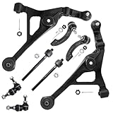 Detroit Axle 8-Piece Suspension Kit for [01-06 Sebring Sedan/Convertible & Stratus Sedan] 2 Lower Control Arms, Sway Bar Links, Inner + Outer Tie Rod Ends