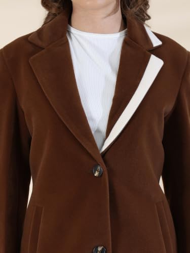 Image of PLAGG Women's Notched Lapel Long Overcoat
